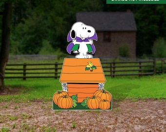 Peanuts Halloween Yard Sign, Snoopy Vampire Cutout - Etsy