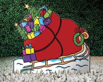 Grinch Yard Decoration / Grinch Yard Props / How the Grinch Stole Christmas / The Grinch Yard Decor / Whoville Yard Sign / Grinch Sleigh