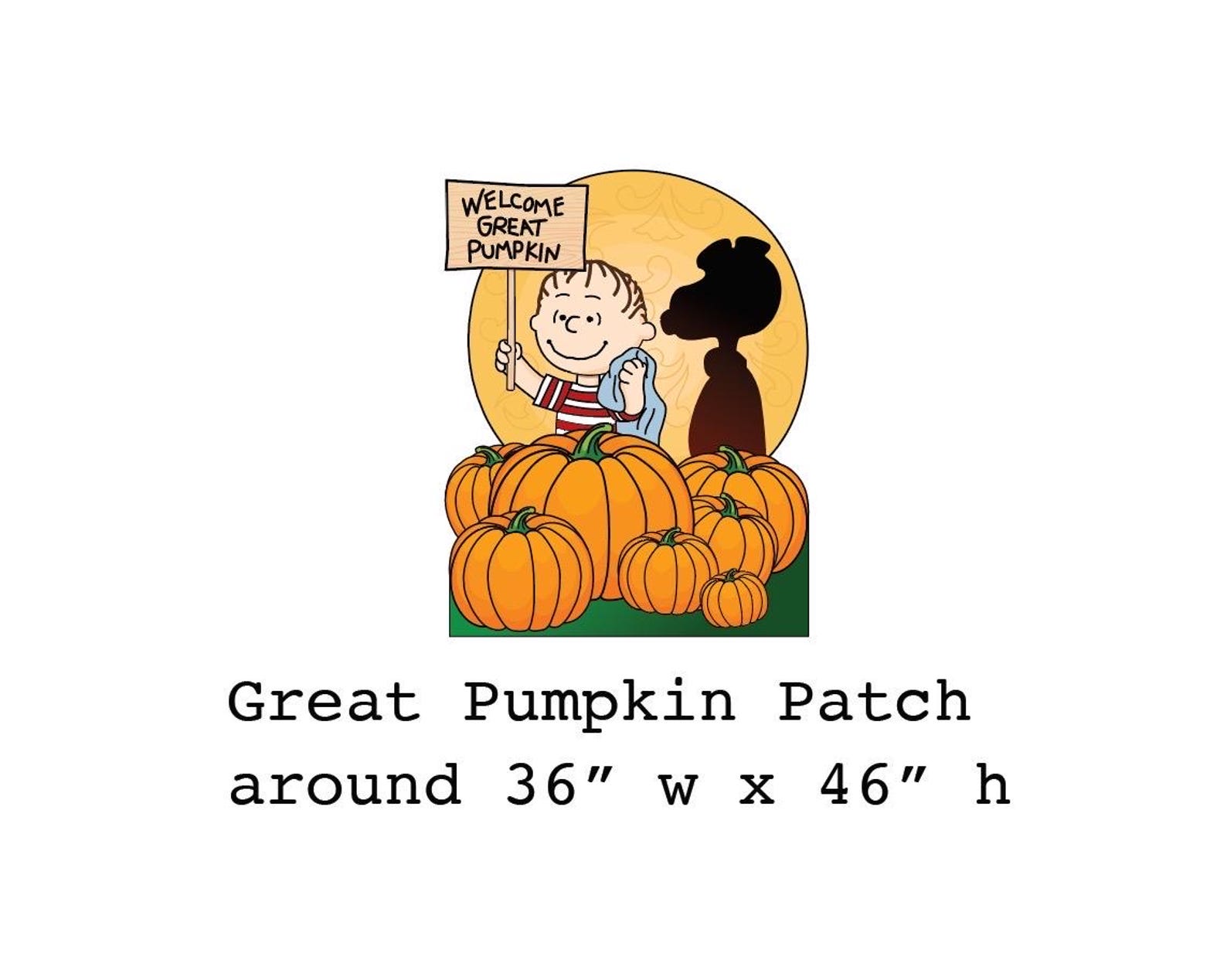 Great Pumpkin Patch Yard Art, Linus & Snoopy Halloween Lawn Sign - Etsy