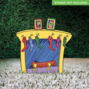 Grinch Fireplace Yard Decoration, Whoville Christmas Decor