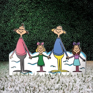 Whoville Carolers Yard Sign, Grinch Christmas Party Decor