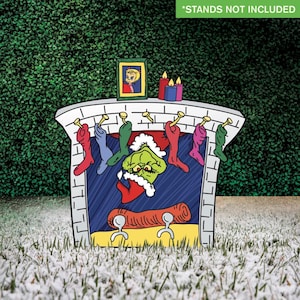 Grinch Fireplace Yard Decoration | Whoville Holiday Prop