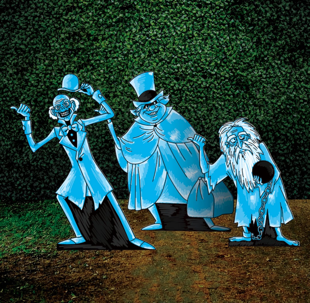 Haunted Mansion Hitchhiking Ghosts Halloween Yard Art, Yard Decoration