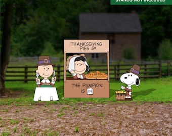 Peanuts Thanksgiving Yard Sign Set, Charlie Brown Pumpkin Pie Booth