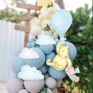 Classic Pooh Cutouts, Baby Shower, Winnie the Pooh Balloon, Pooh Backdrop, Pooh Birthday, Classic Pooh Props, Welcome Baby Boy, Vintage Pooh