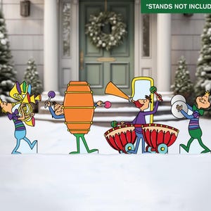 Whoville Musicians Yard Sign Set, Grinch Holiday Decor