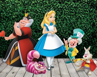 Alice in Wonderland Cutouts, Alice in Wonderland Decor, Alice Party, Alice Yard Signs, Party Props, Alice in Wonderland Backdrop, Event Prop