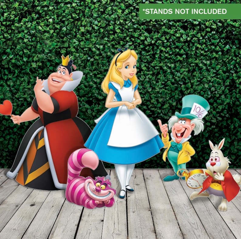 Alice in Wonderland Cutouts Alice in Wonderland Decor Alice Party Alice Yard Signs Party Props Alice in Wonderland Backdrop