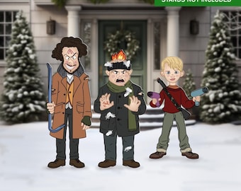 Home Alone Christmas Yard Sign Set, Kevin, Harry, Marv Cutouts