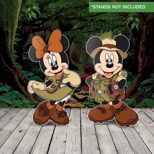 Mickey Minnie Safari, Mickey Safari, Mickey Safari Cutouts, Mickey Minnie Mouse Cutouts, Minnie Safari Photo Props, Birthday Party