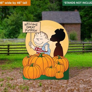 It’s a Great Pumpkin Charlie Brown Yard Art, Linus and Snoopy Cutout, Peanuts Yard Decoration, Welcome Great Pumpkin, Yard Signs, Lawn Sign