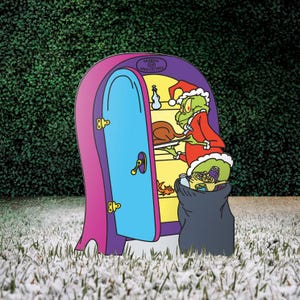 Grinch Stealing Food Yard Decoration, Whoville Decor