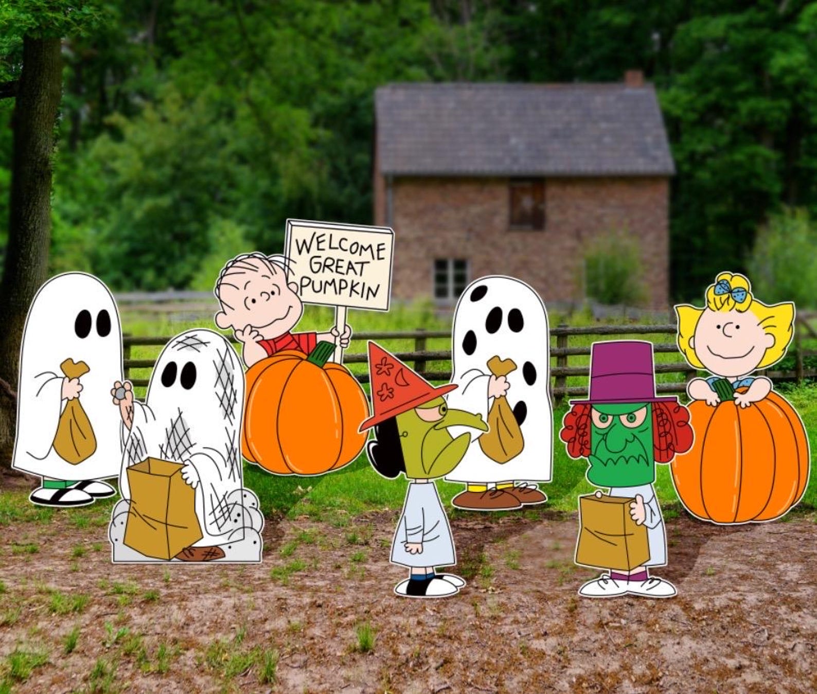 Peanuts Halloween Yard Art, Great Pumpkin Cutouts, Lawn Sign - Etsy
