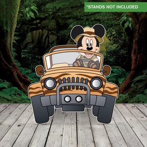 Mickey Safari, Mickey Safari Car, Mickey Safari Cutouts, Mickey Backdrop, Mickey Safari Props, Birthday Party Props