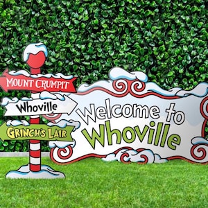 Grinch Welcome to Whoville Yard Sign, Christmas Decor