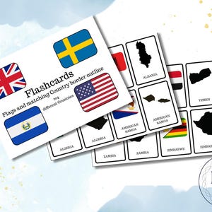 Cartões de Memória - Cartões Flash - 204 Países - Bandeiras - Download Digital - Para Imprimir
