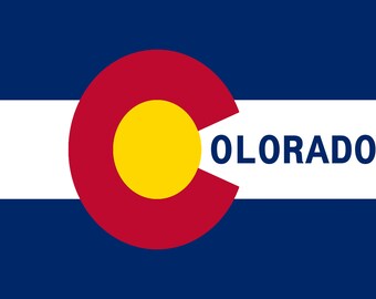 Digital Poster Print - Colorado - Flag - Capitalized - 2700x3600px. Perfect for 18"x24" Poster.