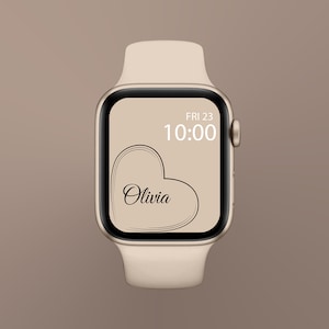 Sfondo personalizzato per Apple Watch, sfondo per Apple Watch, sfondo beige per Apple Watch, arte della linea di quadranti di Apple Watch, magnolia beige