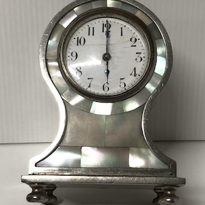 Mother of Pearl decorated Alarm Clock.