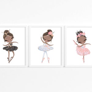 Ballerina Wall Art, Girls Bedroom Prints, Ballerina Nursery Decor, Little Girls Room Decor, Dance Gift for Girls, Ballet Girl Art, Pink Tutu image 6