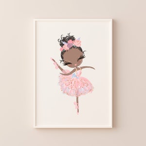 Ballerina Wall Art, Girls Bedroom Prints, Ballerina Nursery Decor, Little Girls Room Decor, Dance Gift for Girls, Ballet Girl Art, Pink Tutu image 9