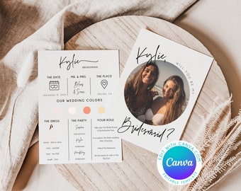 Bridesmaid Proposal, Will You Be My Bridesmaid, Wedding Info Card, Wedding Bridesmaid Invite, Maid Of Honor Invitation, Bridesmaid Attire