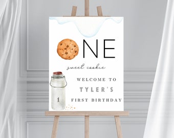 Milk And Cookies Welcome Sign, Boys Birthday Party Welcome Sign, Cookies And Cream Poster, Cookies Birthday Sign, Cookies Decor Board