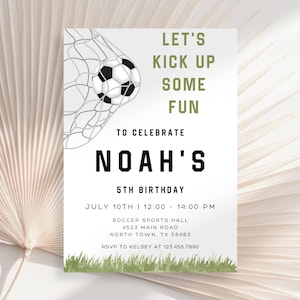 Invitation anniversaire de football, Invitation premier anniversaire, Un garçon, Invitation anniversaire de football, Fan de football, Impression ballon de football, Marquer un but