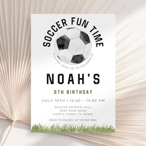 Invitation anniversaire de football, Invitation premier anniversaire, Un garçon, Invitation anniversaire de football, Fan de football, Impression ballon de football, Marquer un but