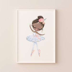 Ballerina Wall Art, Girls Bedroom Prints, Ballerina Nursery Decor, Little Girls Room Decor, Dance Gift for Girls, Ballet Girl Art, Pink Tutu image 8