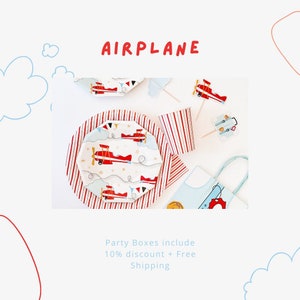 Airplane Supplies in a Box |Airplane Party Supplies |Airplane Plates |Airplane Party Tableware |Vintage Airplane Party |Airplane Party Decor