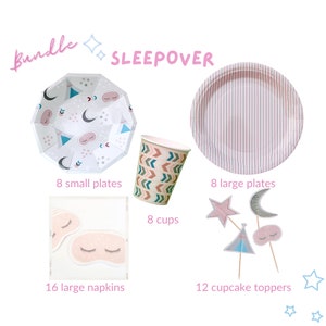Sleepover Party Supplies in a Box Mini| Slumber Party Supplies| Sleepover Plates| Pamper Party Tableware|Sleepover Party Bag|Sleepover Boxes