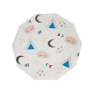 Sleepover Slumber Party Plates | Teepees, Masks, Stars (Set of 8)