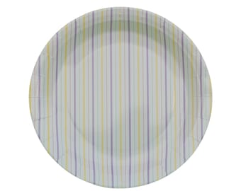Pastel Striped Paper Plates (Set of 8)