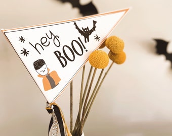 Halloween Pennant Flag Printables | Halloween Flag Printables | Halloween Pennants | Halloween Flags | Halloween Basket Decorations Cut outs