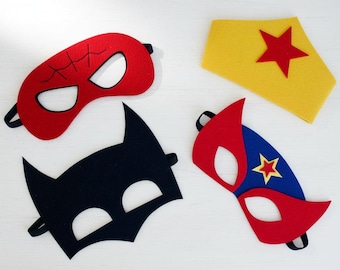 Superhero Felt Masks (Set of 4) - Kids Party Favors