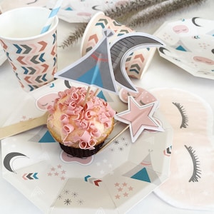 Sleepover Toppers (Set of 12) | Sleepover Cupcake Toppers Picks |Slumber Party Supplies |Slumber Party Accessories |Teepee Party Decorations
