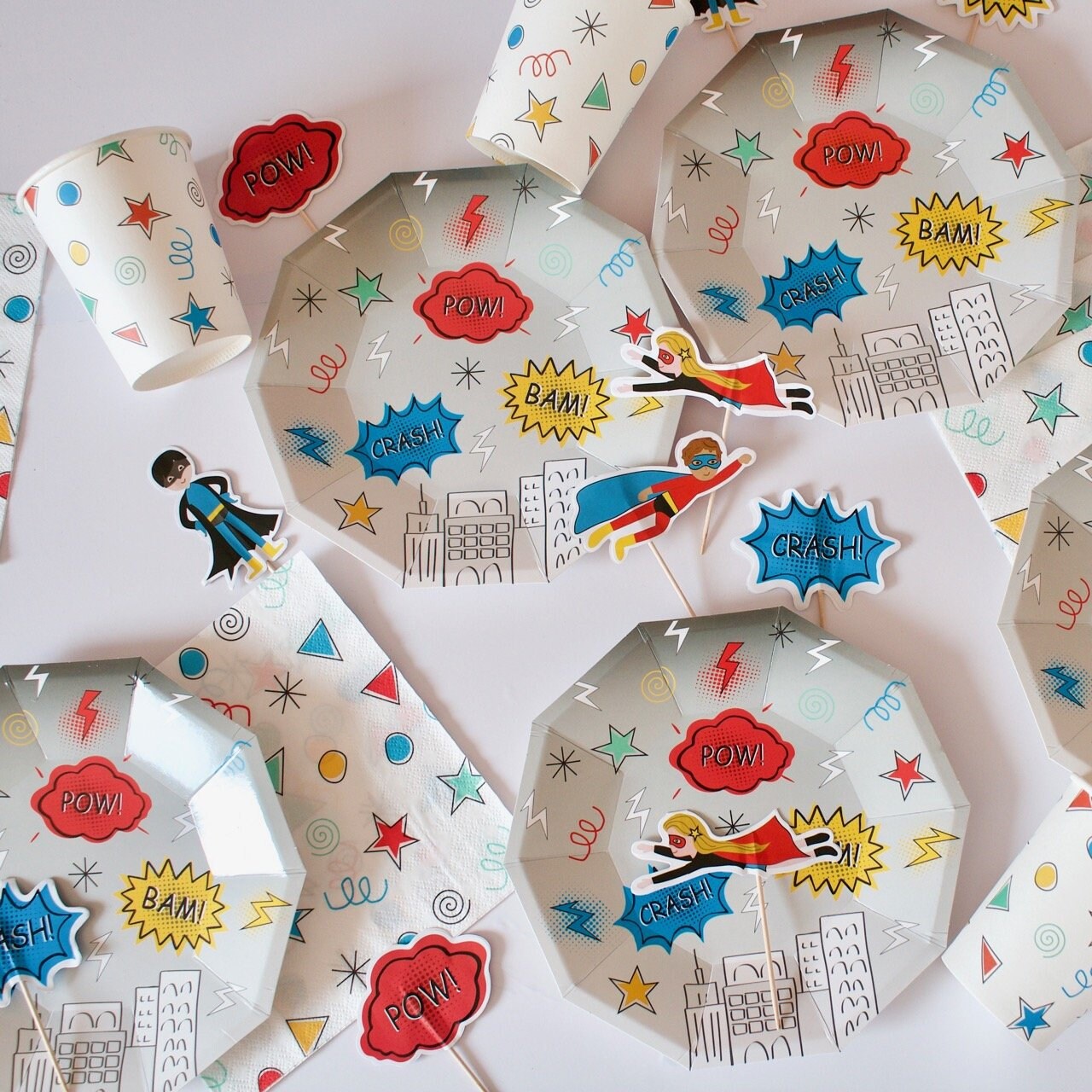 Superhero Party Plates pack of 8 Superhero Paper Plates Etsy