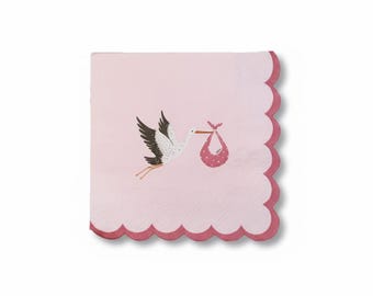 Pink Baby Shower Napkins (Set of 16)