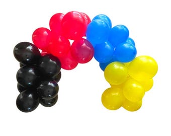Superhero Balloon Garland Kit: Red, Blue, Yellow, and Black Party Arch Set