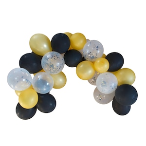 Black and Gold Balloon Garland Kit | Gold Black Balloon Garland Arch Kit | Black and Gold Garland Kit | Black and Gold Confetti Balloon Arch