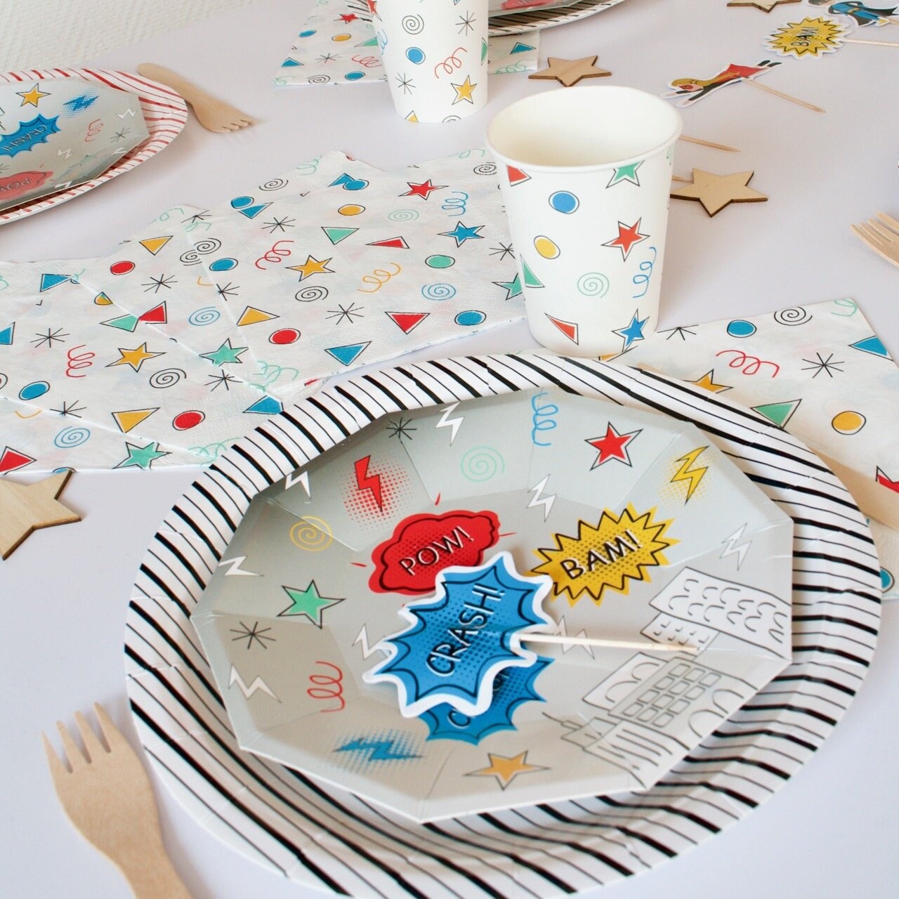Superhero Party Plates pack of 8 Superhero Paper Plates Etsy
