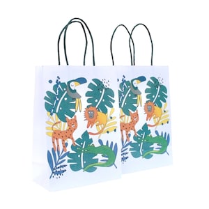 Bolsas de fiesta de animales salvajes (juego de 8) / Bolsas de recuerdo de animales salvajes / Bolsas de golosinas de animales salvajes / Bolsas de recuerdo de animales de fiesta / Bolsas de recuerdo de la jungla