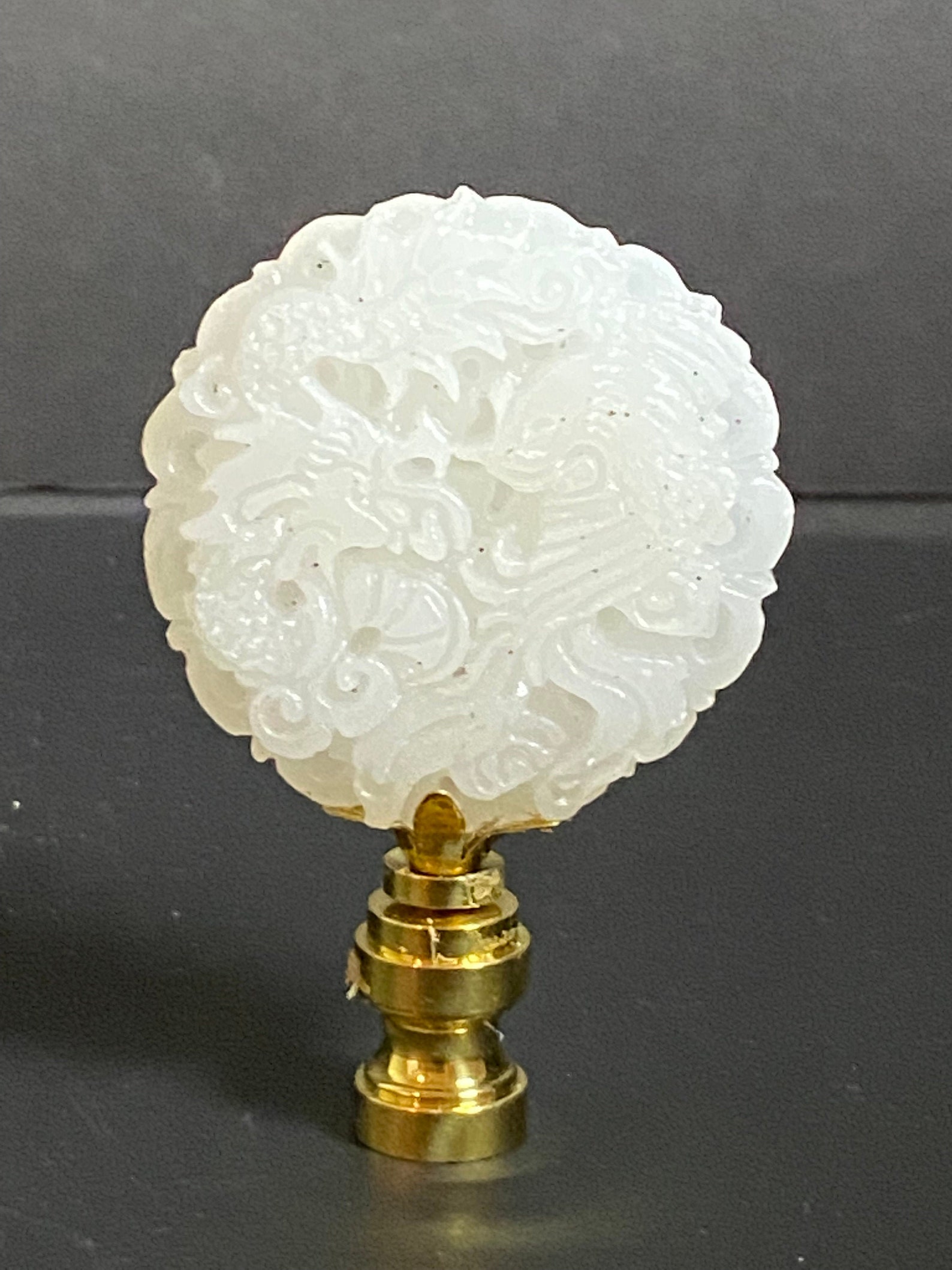 Lamp Finial White Jade Asian Hand Carved Lamp Finial Etsy