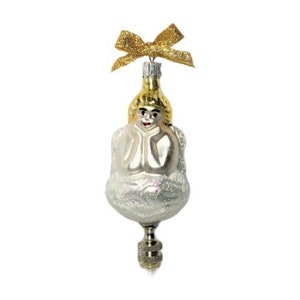 CHRISTMAS ANGEL Glass Holiday X-mas Lamp Shade Finial