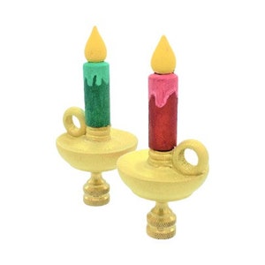 CHRISTMAS CANDLESTICKS Holiday X-mas Lamp Shade Finials