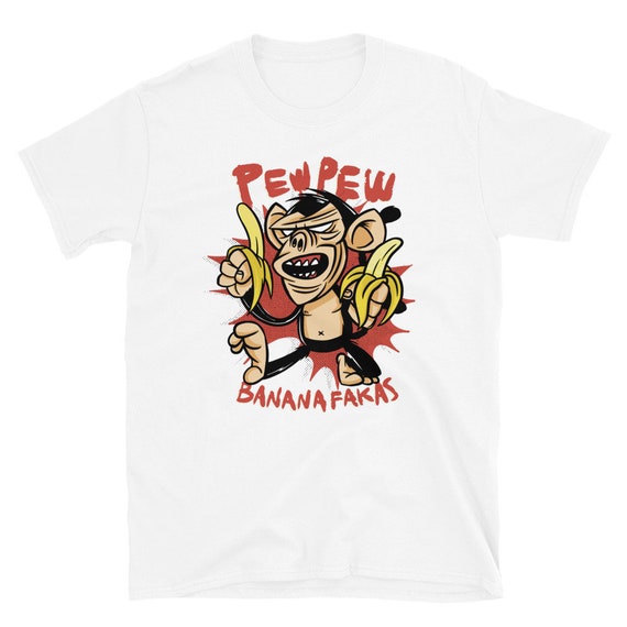 Crazy Monkey T Shirt Pew Pew Monkey Tshirt Funny Monkey Etsy