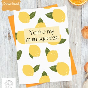 Tarjeta imprimible, Eres mi apretón principal, Descarga instantánea, Tarjeta de descarga digital