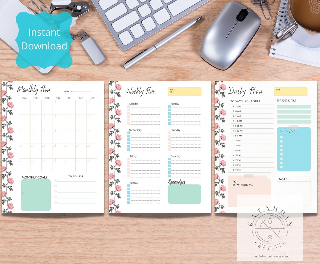 Printable Planner Pages - Daily, Weekly, Monthly Planner - Home ...