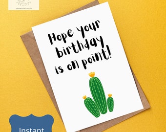 Printable card, Hope Your Birthday Is On Point, Instant Download, Digital Download Card